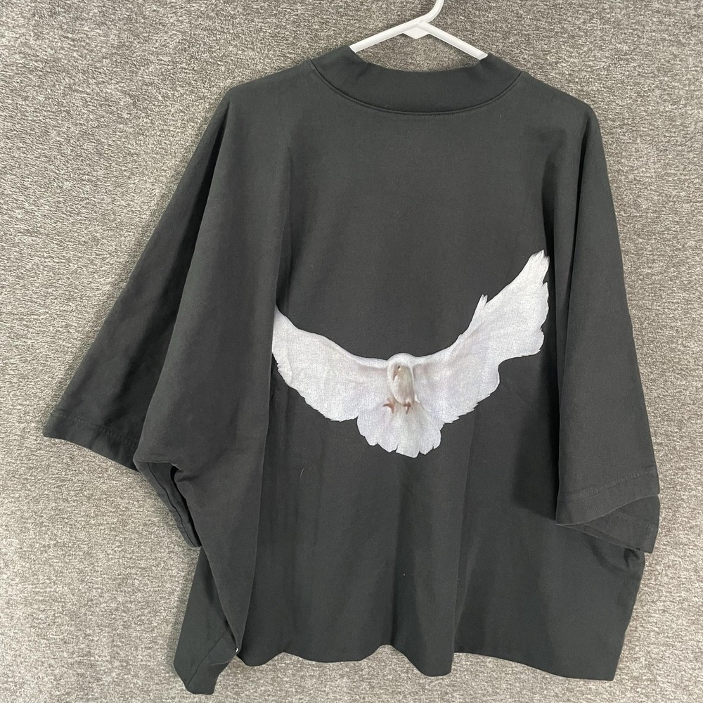 Yeezy Gap Shirt Mens XL Gray Mock Neck Dove Back Oversized Graphic Balenciaga